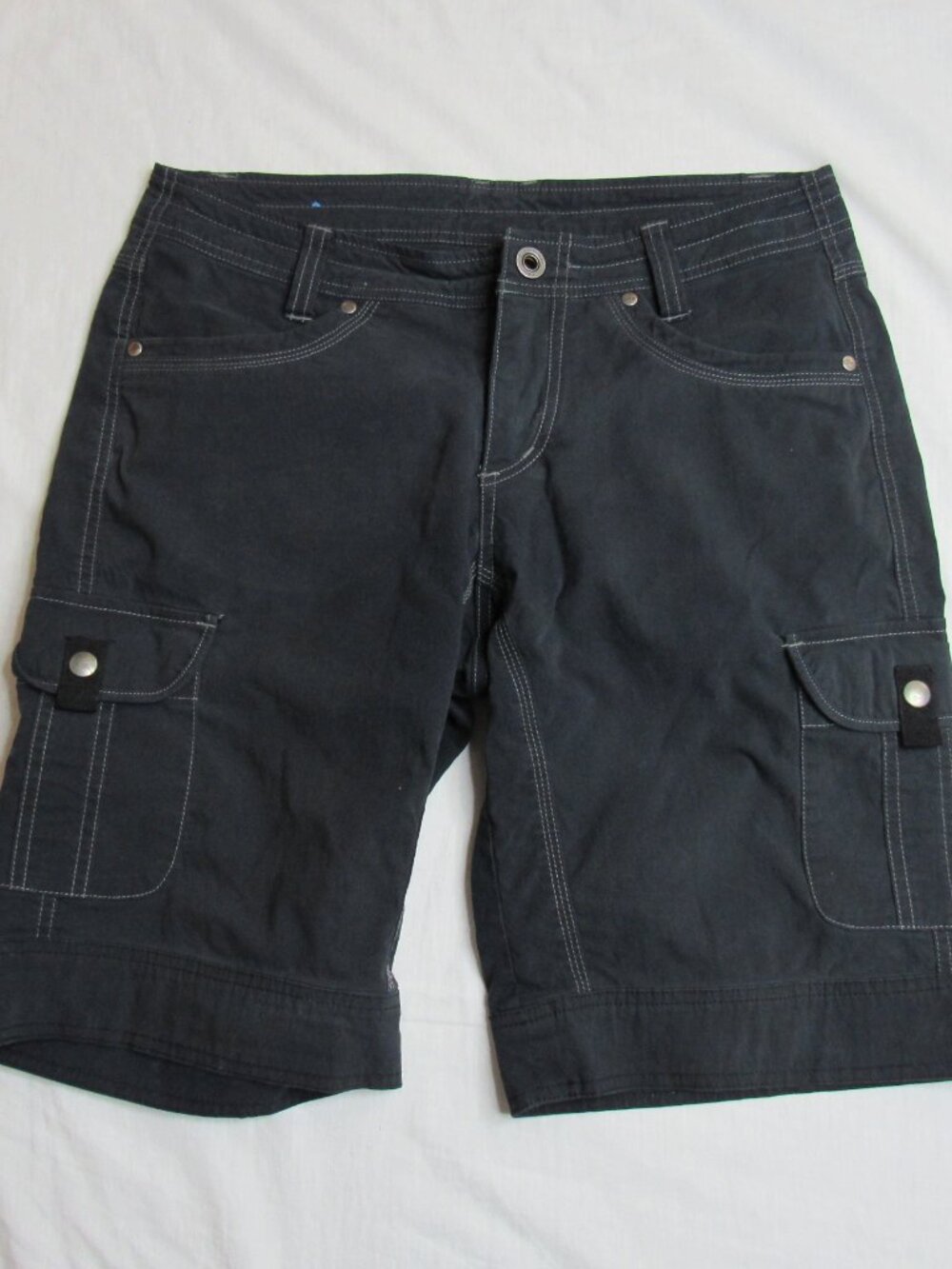 Kuhl Navy Blue Vintage Patina Dye Cargo Shorts 11" Women's 6 - Picture 7 of 10